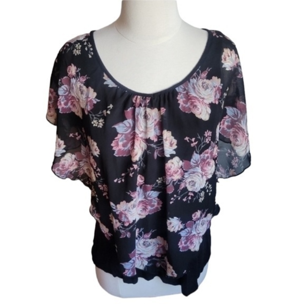 NAÏF Floral Poncho Blouse